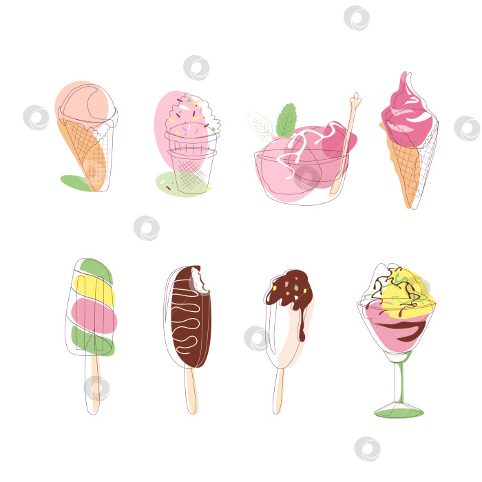 Скачать Вкусные наборы мороженого различных форм фотосток Ozero