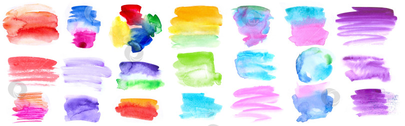 Скачать набор разноцветных акварельных пятен разной формы фотосток Ozero