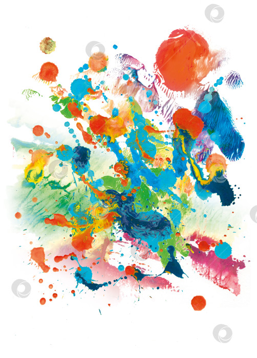 Скачать разноцветная композиция с кляксами и подтеками, окрашенными ac фотосток Ozero