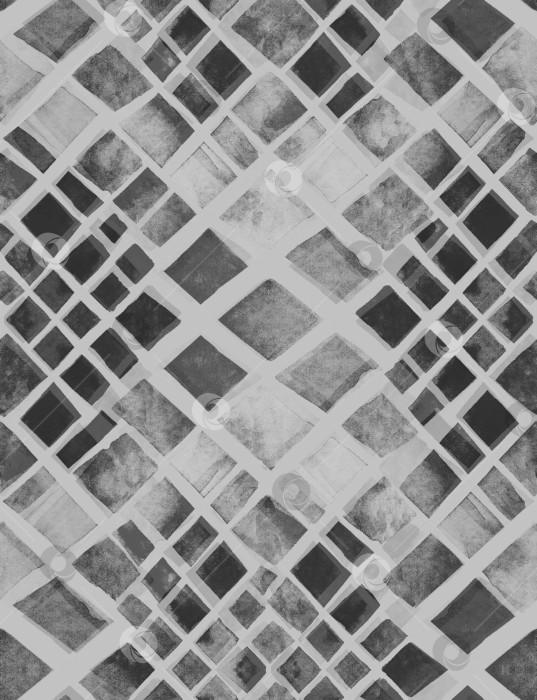 Скачать Черно-белый геометрический абстрактный акварельный узор с ромбом фотосток Ozero