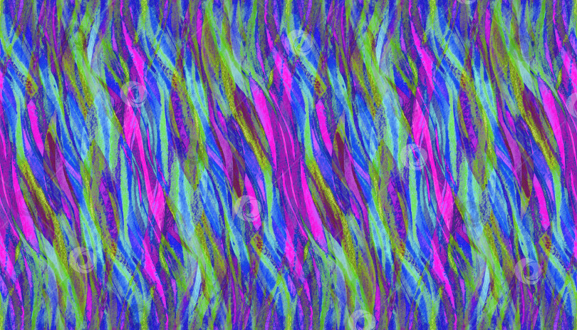 Скачать Абстрактный бесшовный принт с вертикальными волнами, нарисованными акварелью фотосток Ozero