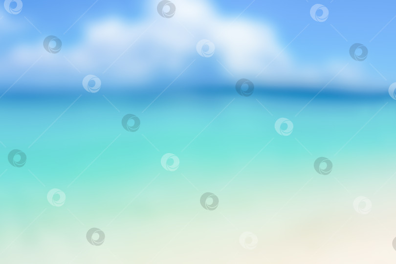 Скачать Размытый летний фон концепции путешествия по тропическому пляжу. Расфокусированный фон летнего пляжа с белым песком и голубой морской водой с пространством для копирования. фотосток Ozero