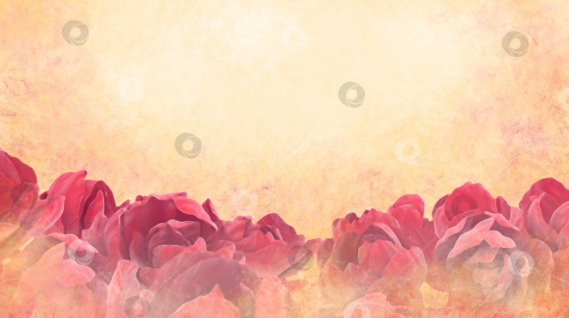 Скачать Гранжевый акварельный фон с розами. Романтическая акриловая иллюстрация с цветами фотосток Ozero
