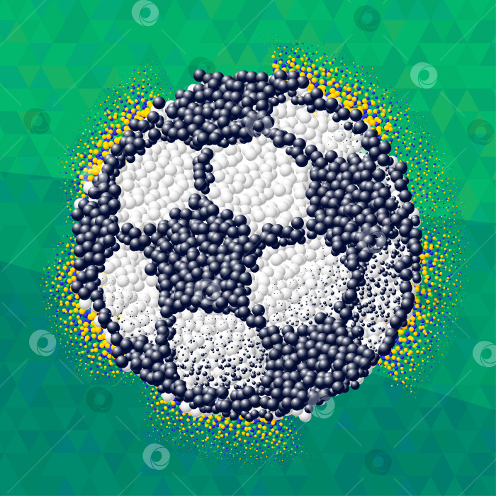 Скачать Футбольный мяч, сделанный из рассеянных 3D-частиц фотосток Ozero