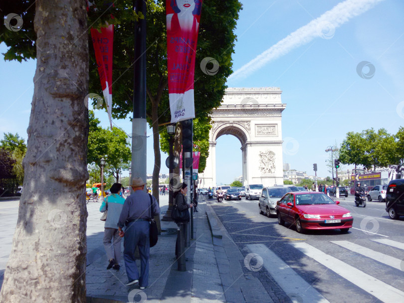 Скачать Париж,Елисейские поля,Триумфальная арка фотосток Ozero