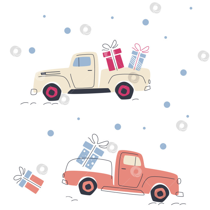 Скачать Автомобили с подарками к празднику фотосток Ozero
