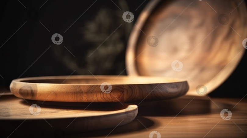 Скачать Деревянные плоские тарелки фотосток Ozero