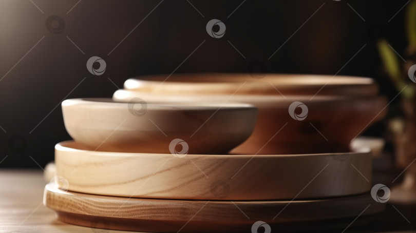 Скачать стопка деревянной посуды фотосток Ozero