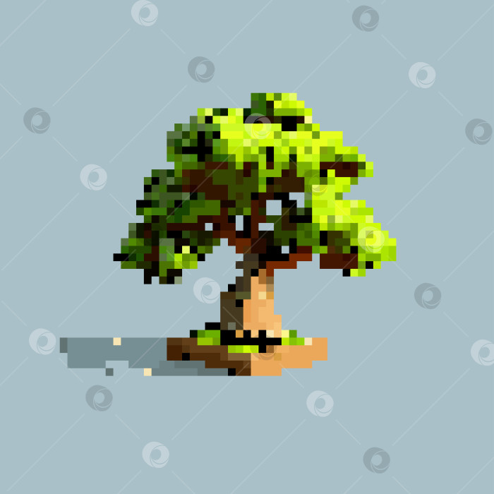Скачать Пиксельное дерево дуб фотосток Ozero