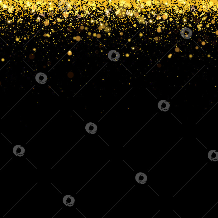 Скачать Праздничный векторный фон с золотым блеском и конфетти для празднования Рождества. Черный фон со светящимися золотыми частицами. фотосток Ozero