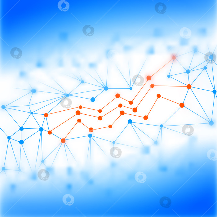 Скачать Абстрактная размытая инфографика со связанными линиями фотосток Ozero