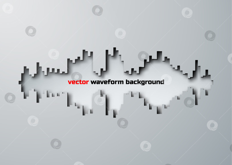 Скачать Силуэт вырезанного отверстия формы звуковой волны с тенью фотосток Ozero