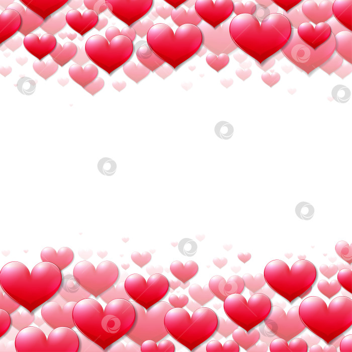 Скачать Открытка на День Святого Валентина с разбросанными фиолетовыми сердечками фотосток Ozero