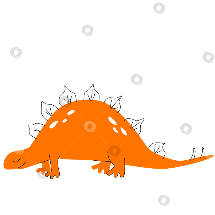 Скачать Один оранжевый динозавр - стегозавр фотосток Ozero