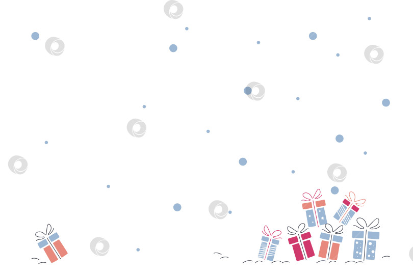 Скачать Зимний фон со снегопадом и подарками фотосток Ozero