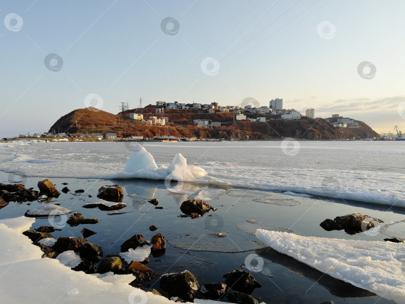 Скачать Зимний морской пейзаж фотосток Ozero