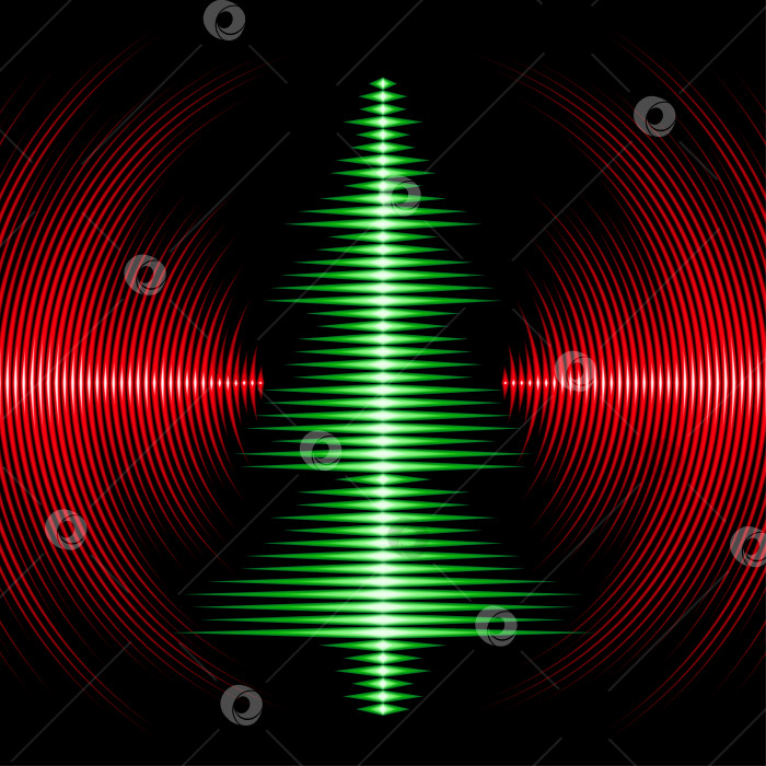 Скачать Музыкальная открытка на рождественскую елку с виниловыми канавками фотосток Ozero