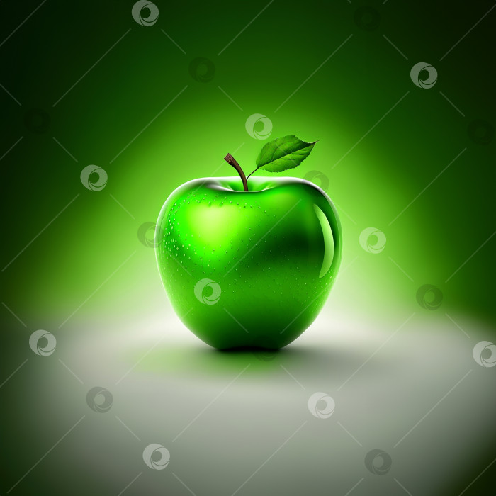 Скачать Зеленое красивое яблоко фотосток Ozero