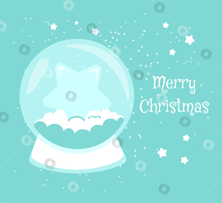 Скачать Стеклянный шар со звездой внутри. счастливого Рождества фотосток Ozero