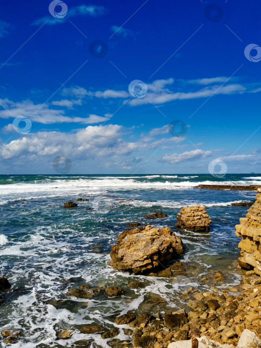 Скачать Морской пейзаж Средиземноморского побережья фотосток Ozero