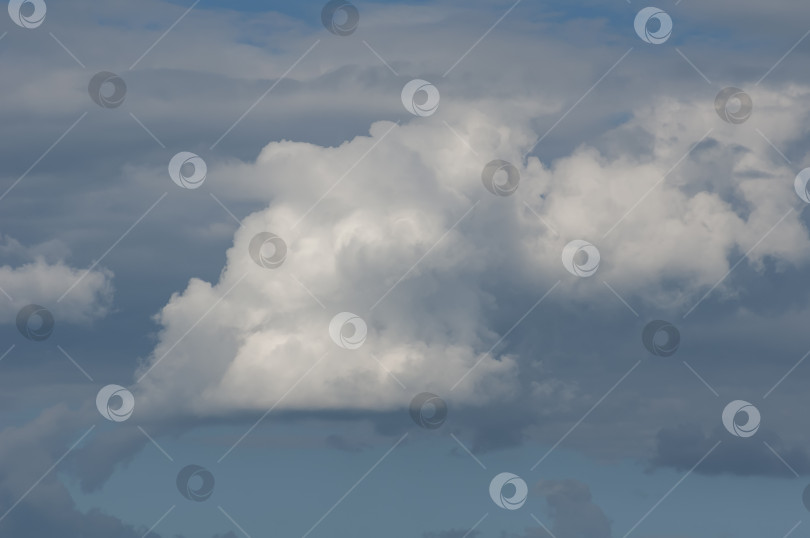 Скачать Летнее голубое небо, градиент облаков на светло-белом фоне. фотосток Ozero