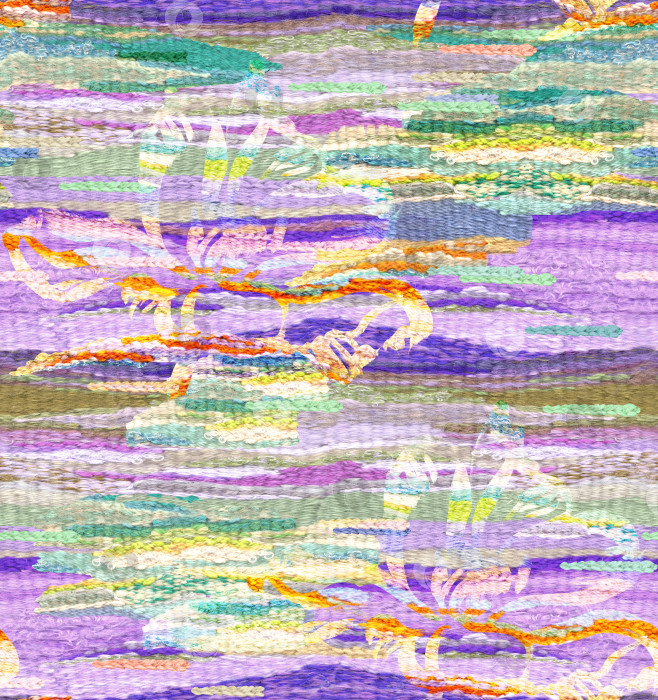 Скачать Абстрактный ботанический бесшовный узор в виде плетеной ленты фотосток Ozero