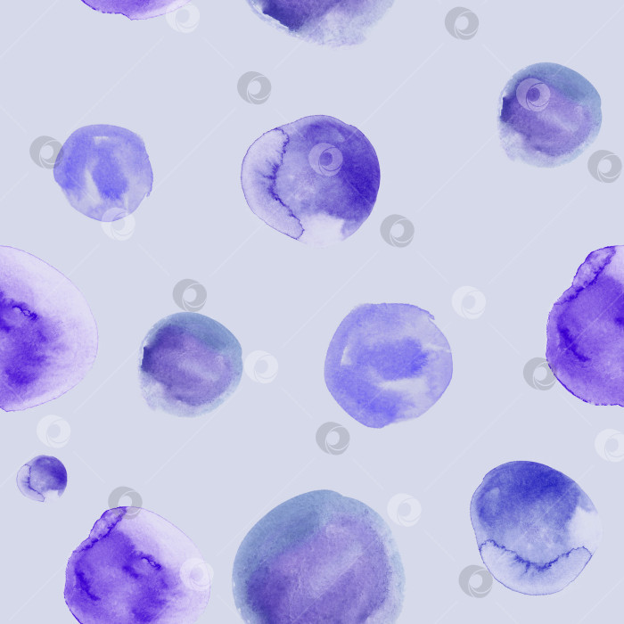 Скачать Бесшовный акварельный абстрактный узор с фиолетовыми кругами фотосток Ozero