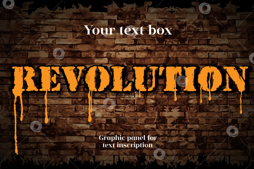 Скачать Графическая панель с текстовой надписью REVOLUTION. фотосток Ozero