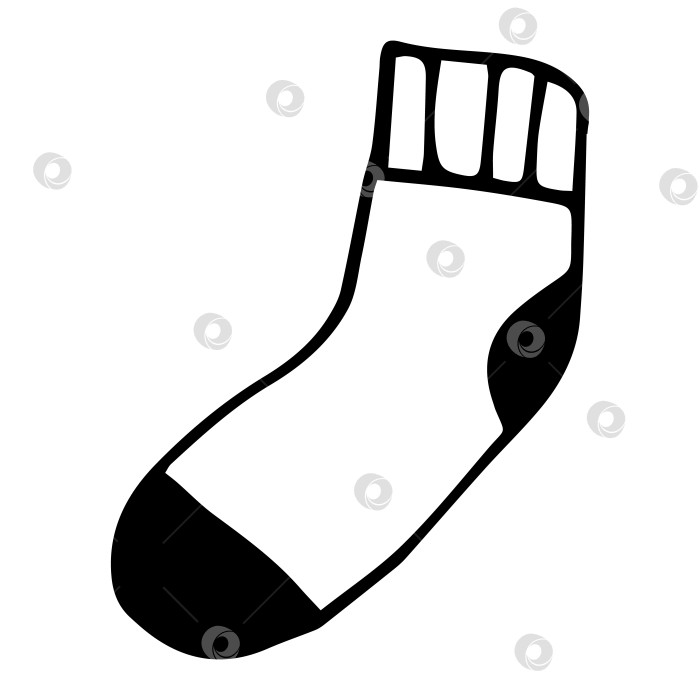 Скачать Векторный каракуль вязаный элемент носка изолированный белый фотосток Ozero