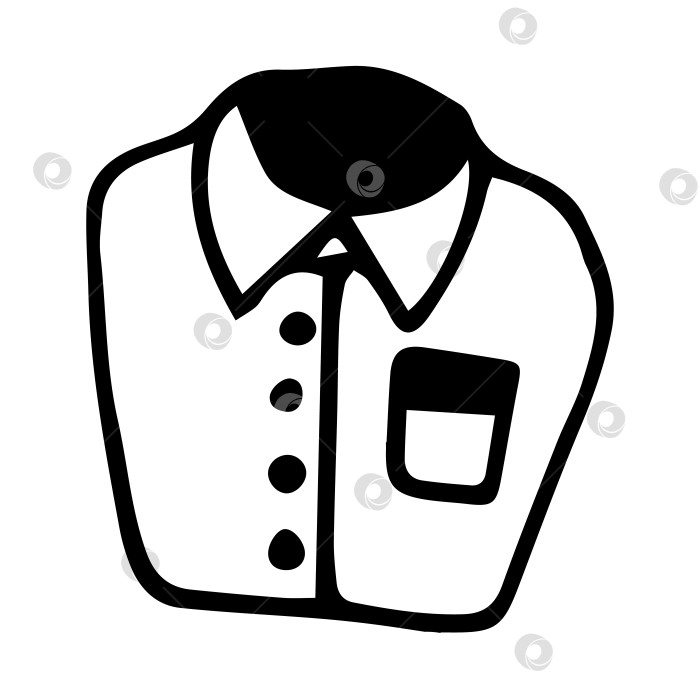 Скачать Векторный элемент мужской рубашки с каракулями, выделенный на белом фоне фотосток Ozero