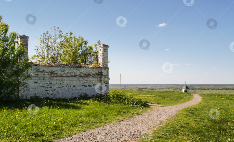 Скачать Старая стена в поле. фотосток Ozero