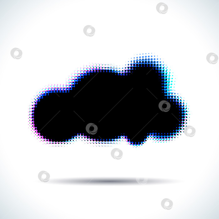 Скачать Полутоновая форма облака с цветовыми аберрациями фотосток Ozero