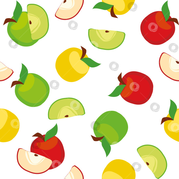 Скачать Векторный узор фруктовые яблоки фотосток Ozero