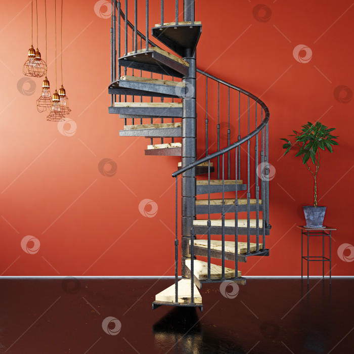 Скачать интерьер винтовой лестницы. фотосток Ozero