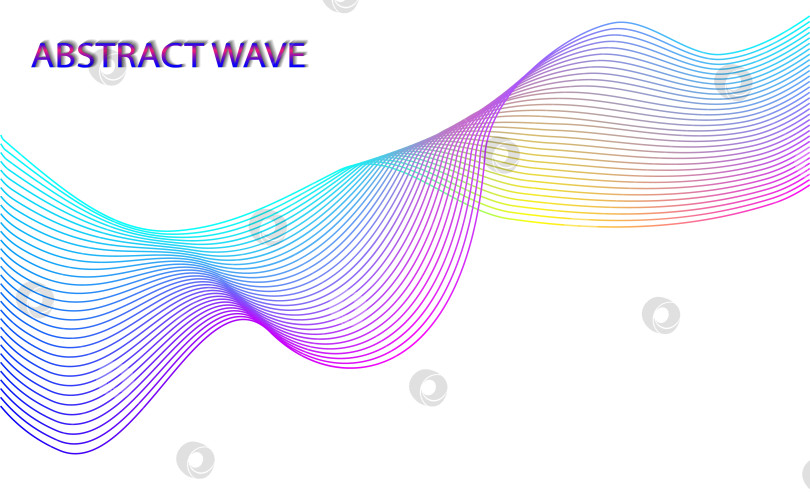 Скачать Абстрактный волновой фон, линии инструмента смешивания, неоновые цвета в градиенте на белом или прозрачном фоне фотосток Ozero