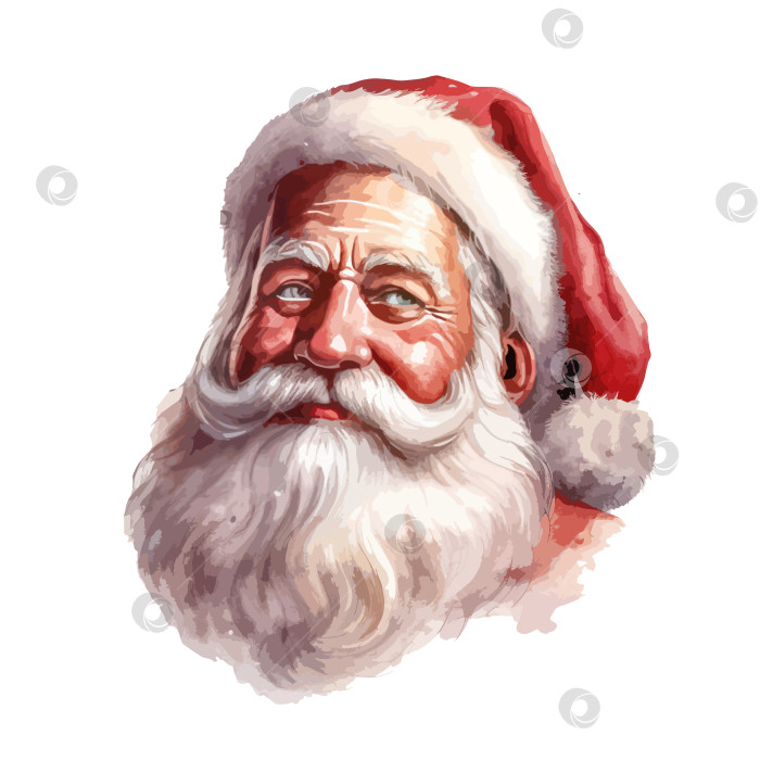 Скачать ретро акварельный портрет Деда Мороза. фотосток Ozero