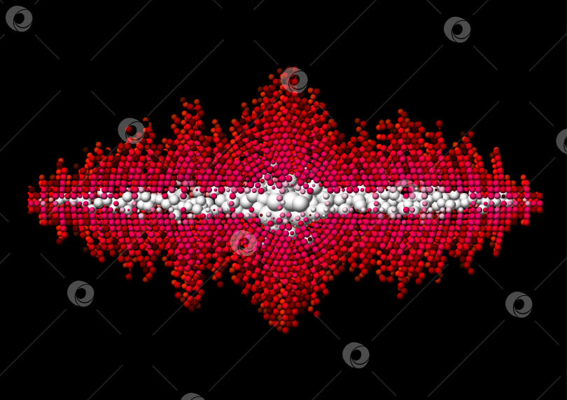 Скачать Форма звуковой волны, состоящая из хаотичных шариков фотосток Ozero