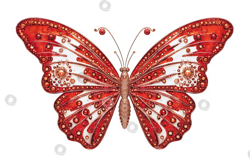 Скачать Красочный рисунок бабочки, выделенный на холсте. Генеративный искусственный интеллект. фотосток Ozero