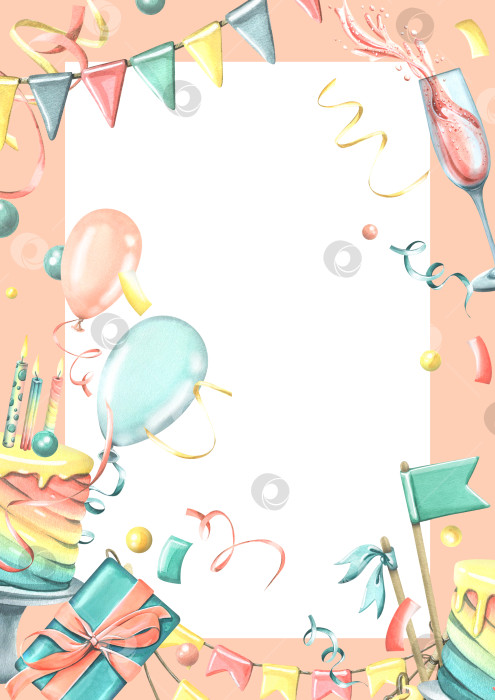 Счастливый шаблон Поздравительная открытка с воздушными шарами. 21 год. Векторная иллюстрация