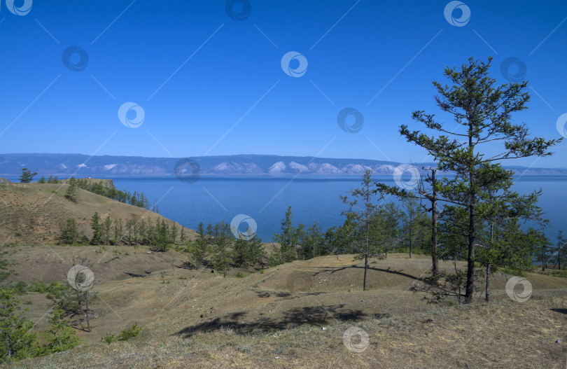 Скачать Типичный пейзаж побережья Ольхона, озеро Байкал. фотосток Ozero