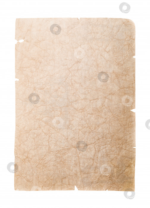 Скачать Старая потрепанная бумага, выделенная на белом фоне. Пустая страница для заметок фотосток Ozero