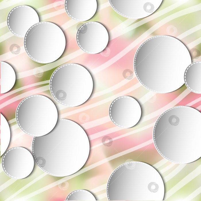 Скачать Бесшовные абстрактные 3D-белые сферические элементы на размытом фоне. Векторный узор EPS10. фотосток Ozero