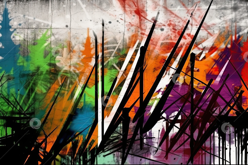 Скачать Фон дизайна в стиле граффити в ярких цветах фотосток Ozero