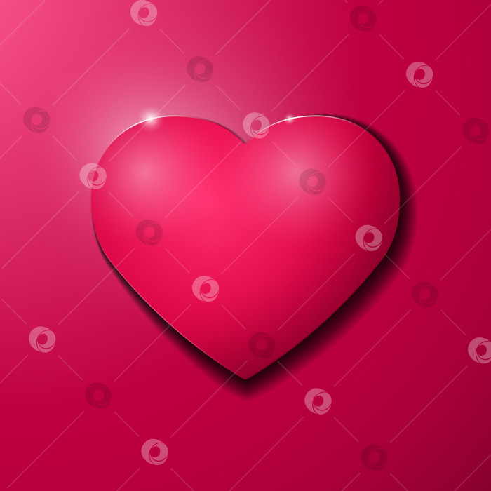 Скачать День Святого Валентина пурпурное сердце с тенью фотосток Ozero