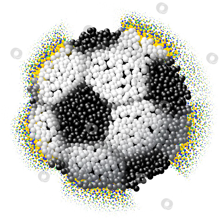 Скачать Футбольный мяч, сделанный из рассеянных 3D-частиц фотосток Ozero