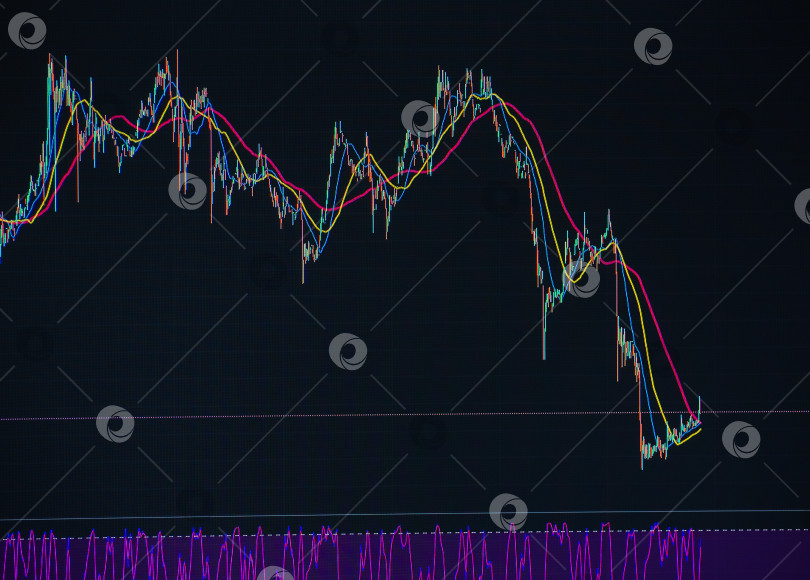 Скачать График рынка криптовалют, отображаемый на торговом терминале фотосток Ozero
