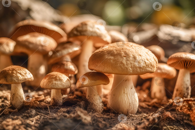 Скачать Органические белые грибы, выращиваемые на грибной ферме фотосток Ozero