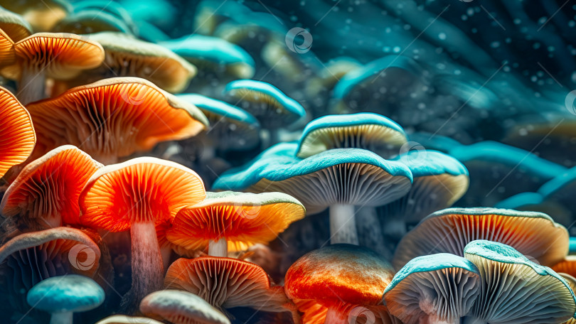Скачать Красивые грибы на темном фоне фотосток Ozero