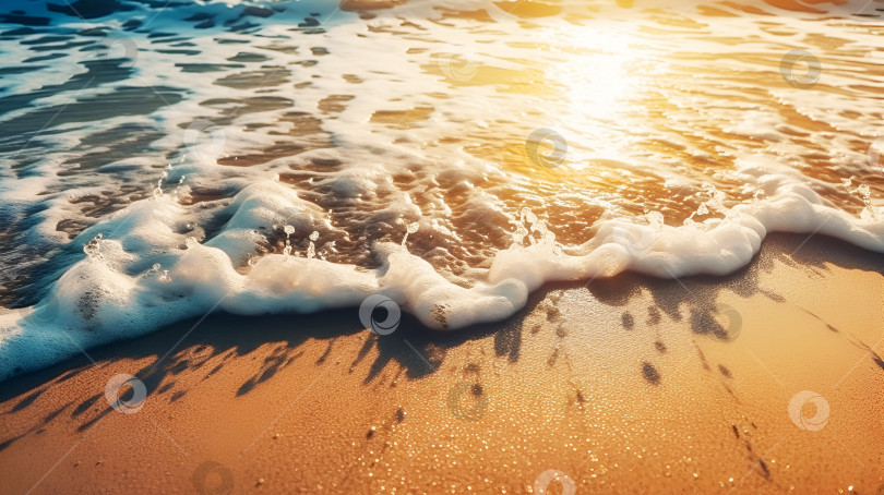 Скачать Крупным планом морская волна на песчаном пляже фотосток Ozero