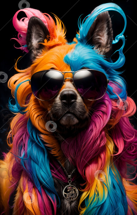 Скачать Красочный забавный портрет собаки фотосток Ozero